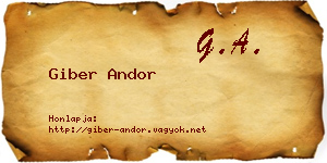 Giber Andor névjegykártya